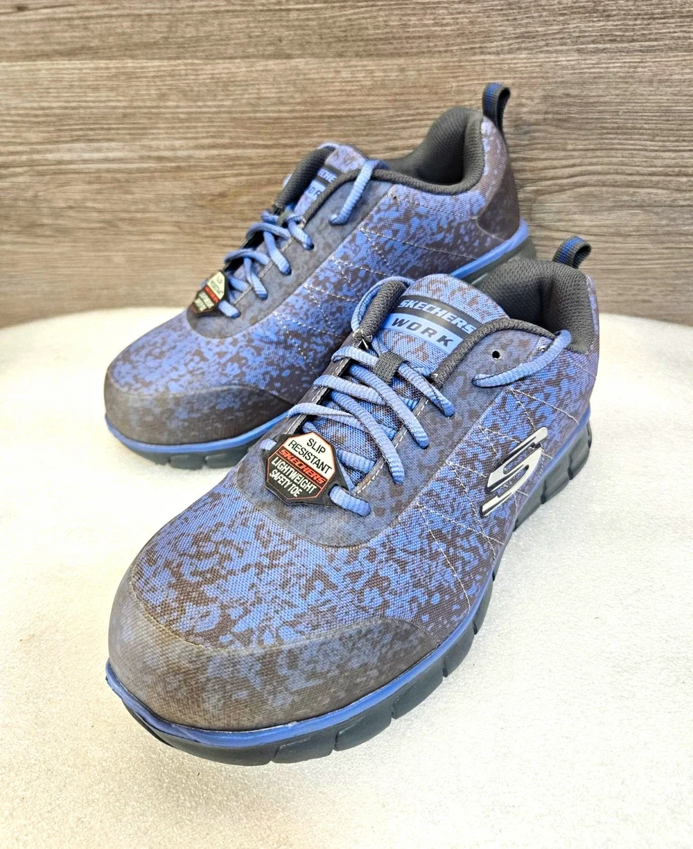 Skechers Work 77251 Safety Toe Shoes Size 9M Electrical Hazard EH Slip Resistant